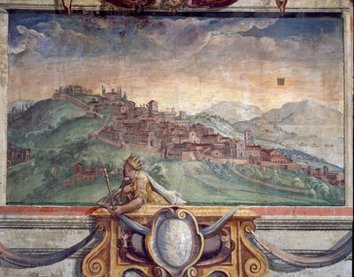 Bedroom, Frieze Depicting Towns under Medici Rule, Possibly Cortona (detail) by Bartolomeo Ammannati